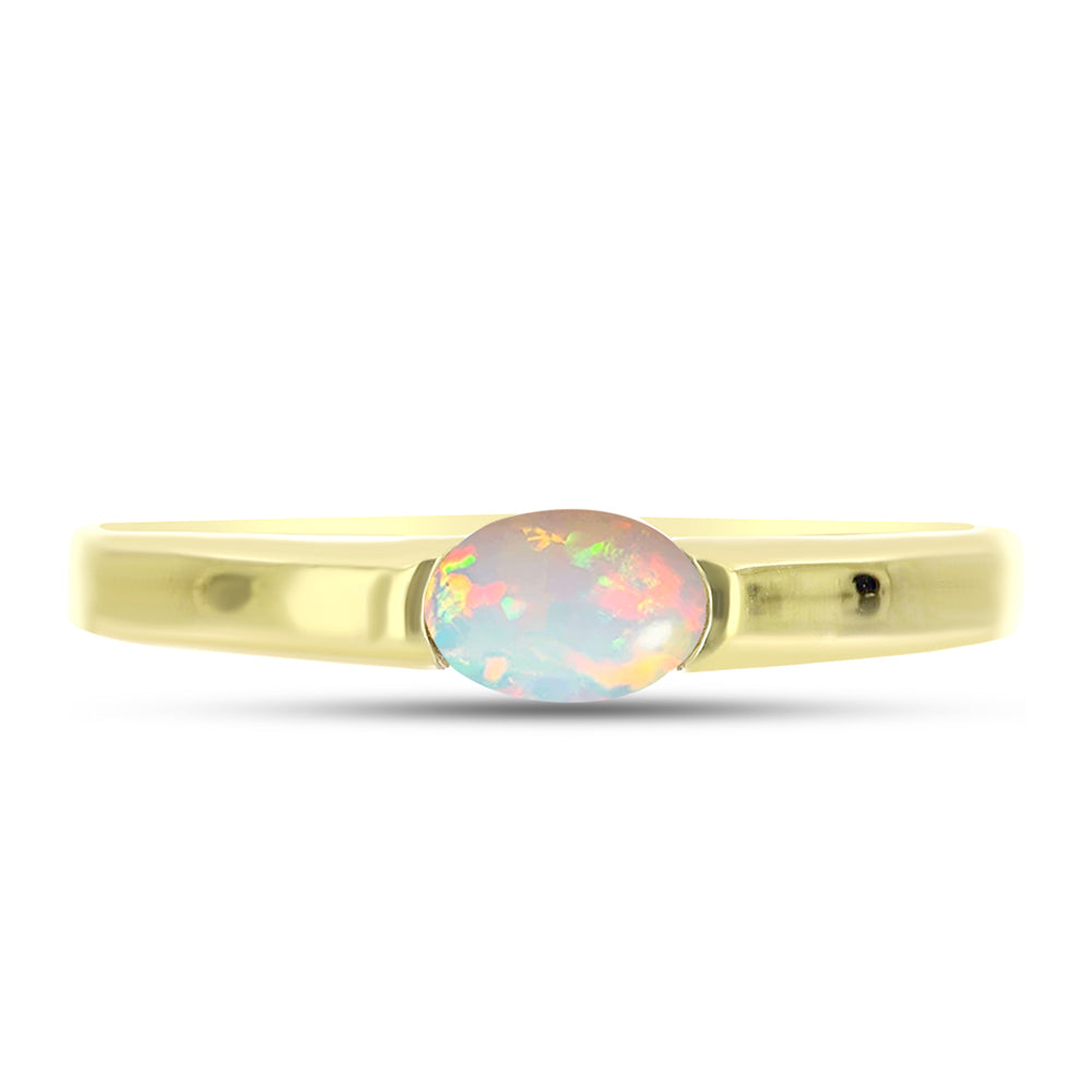 Inel din Argint 925 Placat cu Aur ( 2.27 grame ) cu Opal Welo 0.33 Carate 1 