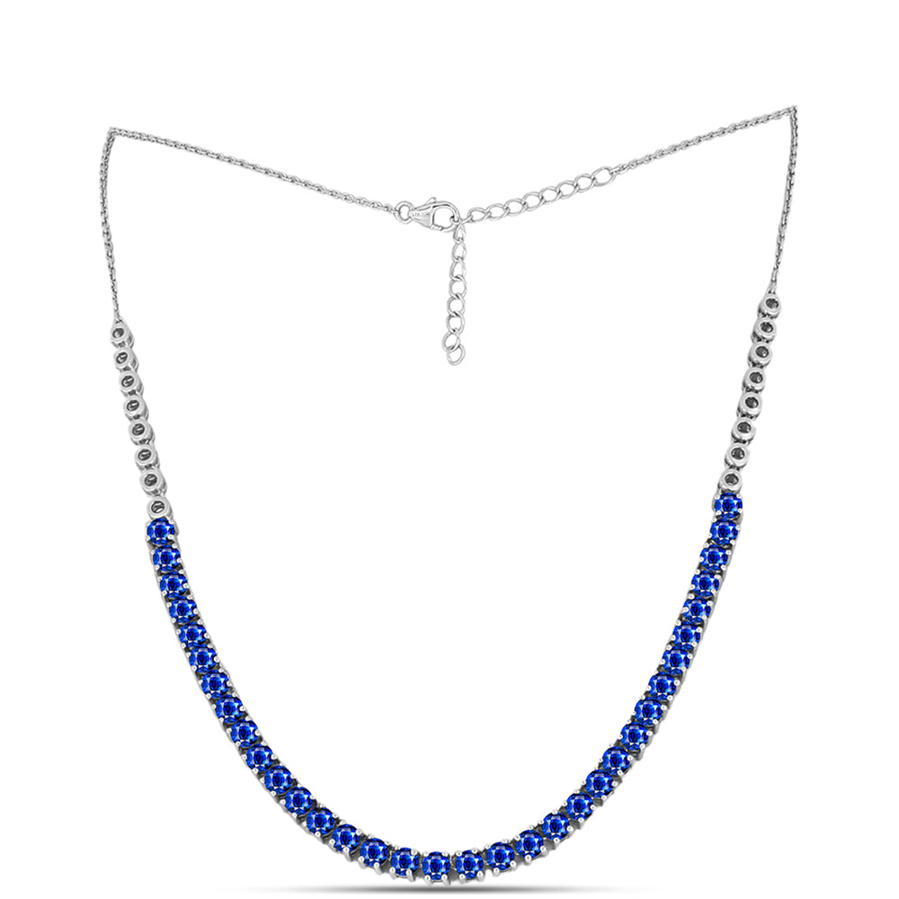 Colier din Argint 925 ( 11.33 grame ) cu Safir Albastru Australian 8.31 Carate 1 