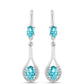 Cercei din Argint 925 ( 3.74 grame ) cu Cuarț Paraiba și Topaz Alb 1.32 Carate