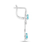 Cercei din Argint 925 ( 3.74 grame ) cu Cuarț Paraiba și Topaz Alb 1.32 Carate