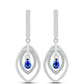 Cercei din Argint 925 ( 5.11 grame ) cu Safir Albastru Australian și Topaz Alb 1.06 Carate