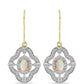 Cercei din Argint 925 Placat cu Aur ( 3.88 grame ) cu Opal Welo și Topaz Alb 1.29 Carate