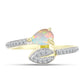 Inel din Argint 925 Placat cu Aur ( 2.24 grame ) cu Opal Welo și Topaz Alb 0.69 Carate