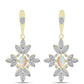 Cercei din Argint 925 Placat cu Aur ( 5.51 grame ) cu Opal Welo și Topaz Alb 1.25 Carate