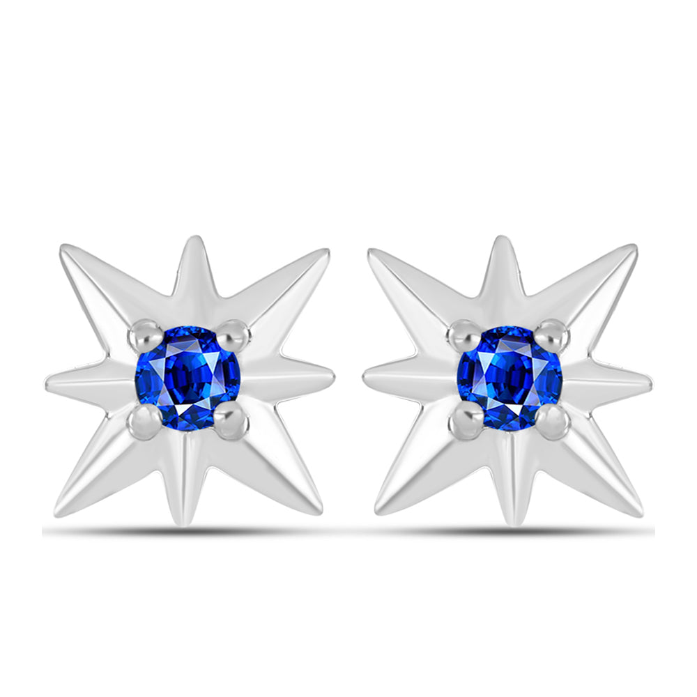 Cercei din Argint 925 ( 1.68 grame ) cu Safir Albastru Australian 0.33 Carate