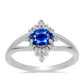 Inel din Argint 925 ( 2.23 grame ) cu Safir Albastru Australian și Topaz Alb 1.17 Carate