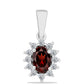 Pandantiv din Argint 925 ( 0.64 grame ) cu Granat Barton și Topaz Alb 0.71 Carate