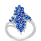 Inel din Argint 925 ( 3.65 grame ) cu Safir Albastru Australian și Topaz Alb 3.03 Carate