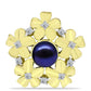 Pandantiv din Argint 925 Placat cu Aur ( 4.04 grame ) cu Perlă de Cultură Neagră și Topaz Alb 3.04 Carate