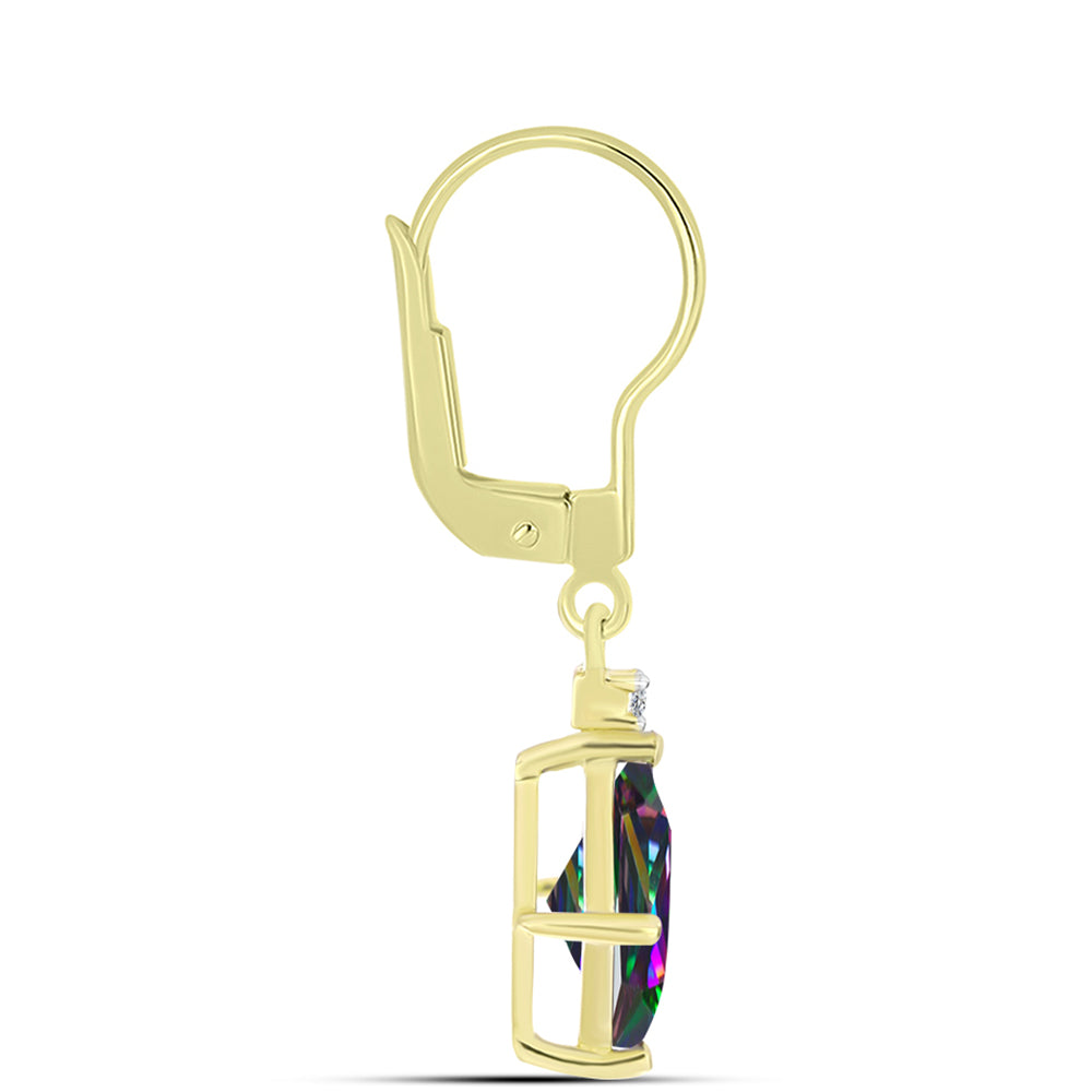 Cercei din Argint 925 Placat cu Aur ( 1.99 grame ) cu Topaz Mistic și Topaz Alb 2.64 Carate 2 