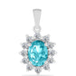 Pandantiv din Argint 925 ( 1.59 grame ) cu Cuarț Paraiba și Topaz Alb 1.58 Carate
