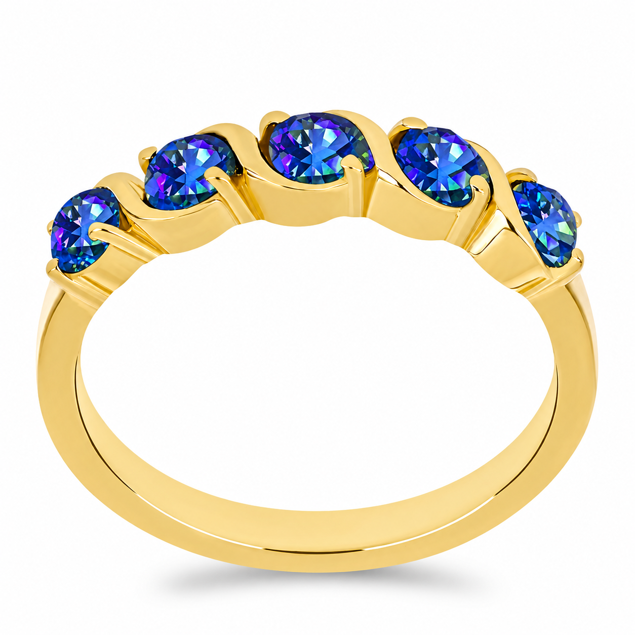 Inel din Argint 925 Placat cu Aur ( 1.8 grame ) cu Topaz Mistic 0.7 Carate 2 