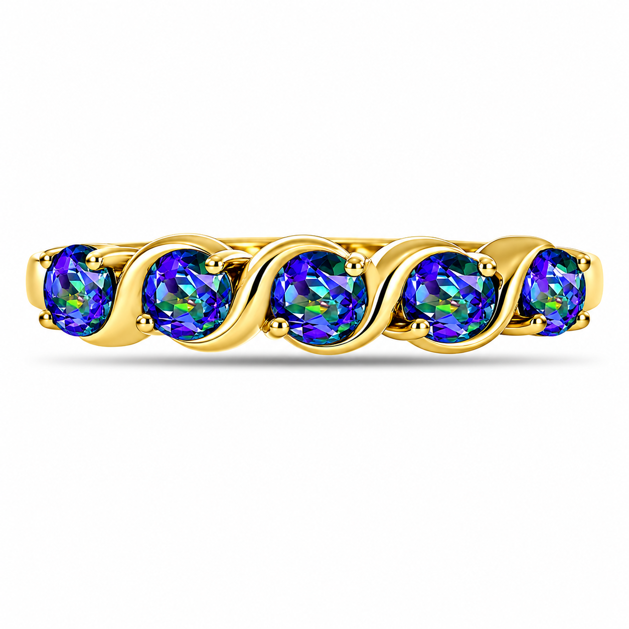 Inel din Argint 925 Placat cu Aur ( 1.8 grame ) cu Topaz Mistic 0.7 Carate