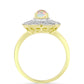 Inel din Argint 925 Placat cu Aur ( 4.22 grame ) cu Opal Welo și Topaz Alb 0.85 Carate