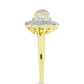 Inel din Argint 925 Placat cu Aur ( 4.22 grame ) cu Opal Welo și Topaz Alb 0.85 Carate
