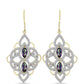 Cercei din Argint 925 Placat cu Aur ( 5.73 grame ) cu Topaz Mistic și Topaz Alb 3.7 Carate