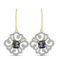 Cercei din Argint 925 Placat cu Aur ( 4.5 grame ) cu Topaz Mistic și Topaz Alb 2.71 Carate