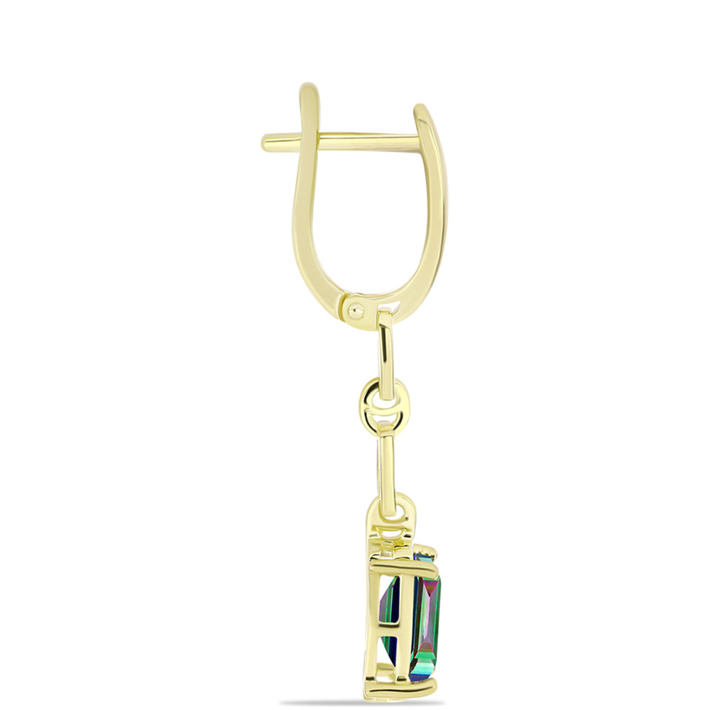 Cercei din Argint 925 Placat cu Aur ( 3.58 grame ) cu Topaz Mistic 2.66 Carate