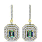 Cercei din Argint 925 Placat cu Aur ( 6.87 grame ) cu Topaz Mistic și Topaz Alb 3.9 Carate