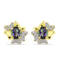 Cercei din Argint 925 Placat cu Aur ( 4.11 grame ) cu Topaz Mistic și Topaz Alb 1.75 Carate