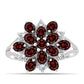 Inel din Argint 925 ( 3.44 grame ) cu Granat Barton și Topaz Alb 2.99 Carate
