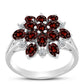 Inel din Argint 925 ( 3.44 grame ) cu Granat Barton și Topaz Alb 2.99 Carate