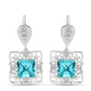 Cercei din Argint 925 ( 6.06 grame ) cu Cuarț Paraiba și Topaz Alb 4.57 Carate