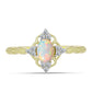 Inel din Argint 925 Placat cu Aur ( 2.36 grame ) cu Opal Welo și Topaz Alb 0.71 Carate