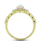 Inel din Argint 925 Placat cu Aur ( 2.36 grame ) cu Opal Welo și Topaz Alb 0.71 Carate