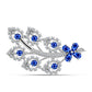 Broşă din Argint 925 ( 6.11 grame ) cu Safir Albastru Australian și Topaz Alb 3.74 Carate