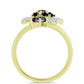 Inel din Argint 925 Placat cu Aur ( 3.86 grame ) cu Topaz Mistic și Spinel Negru 1.14 Carate