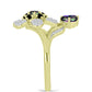 Inel din Argint 925 Placat cu Aur ( 3.86 grame ) cu Topaz Mistic și Spinel Negru 1.14 Carate