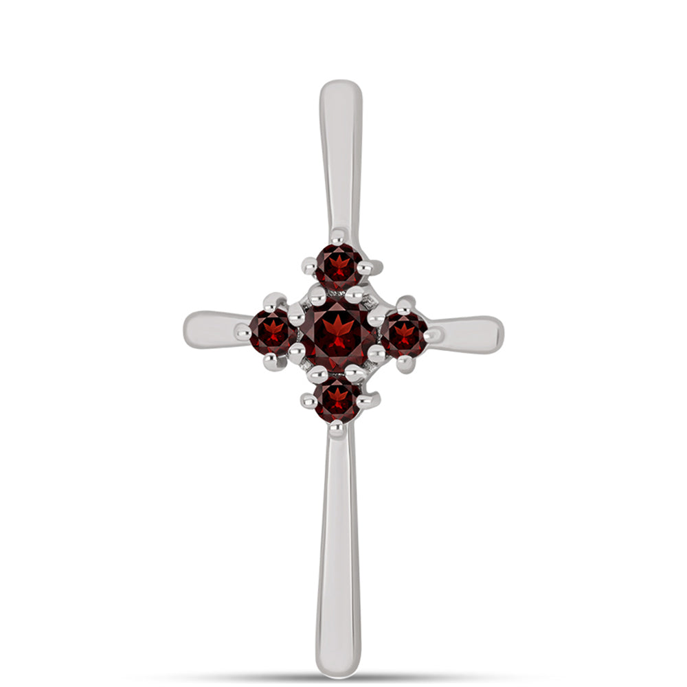 Cruce Pandantiv din Argint 925 ( 1.97 grame ) cu Granat Barton 0.68 Carate