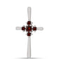 Cruce Pandantiv din Argint 925 ( 1.97 grame ) cu Granat Barton 0.68 Carate