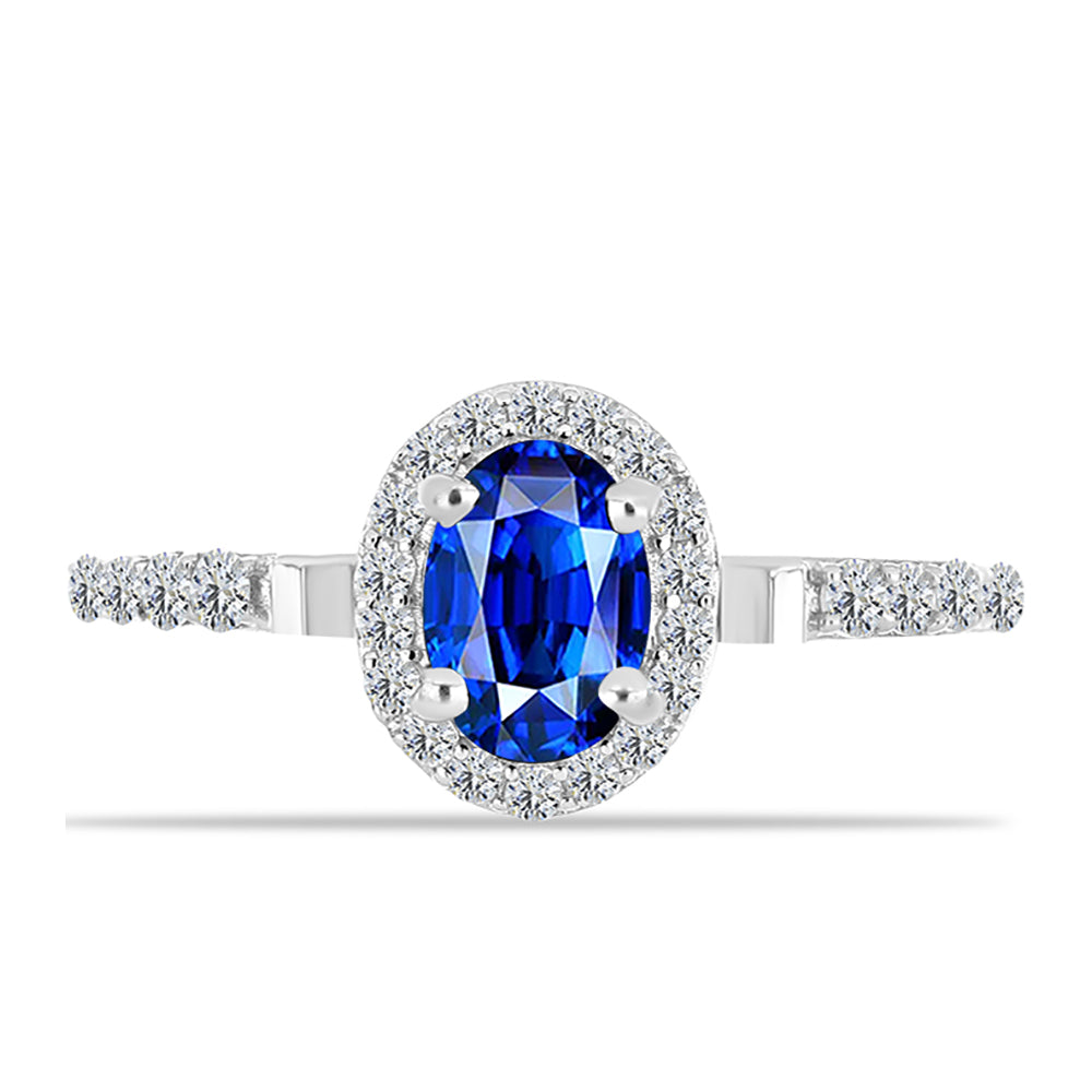 Inel din Argint 925 ( 2.09 grame ) cu Safir Albastru Australian și Topaz Alb 1.4 Carate 1 
