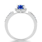 Inel din Argint 925 ( 2.09 grame ) cu Safir Albastru Australian și Topaz Alb 1.4 Carate