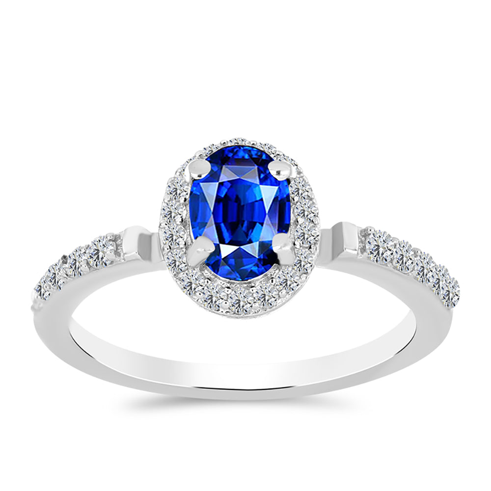 Inel din Argint 925 ( 2.09 grame ) cu Safir Albastru Australian și Topaz Alb 1.4 Carate 3 