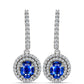 Cercei din Argint 925 ( 4.29 grame ) cu Safir Albastru Australian și Topaz Alb 3.2 Carate