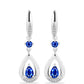 Cercei din Argint 925 ( 4.11 grame ) cu Safir Albastru Australian și Topaz Alb 1.64 Carate