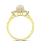 Inel din Argint 925 Placat cu Aur ( 3.8 grame ) cu Opal Welo și Zircon Alb 2.71 Carate
