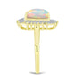 Inel din Argint 925 Placat cu Aur ( 3.8 grame ) cu Opal Welo și Zircon Alb 2.71 Carate