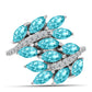 Inel din Argint 925 ( 3.49 grame ) cu Cuarț Paraiba și Topaz Alb 2.54 Carate
