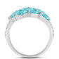 Inel din Argint 925 ( 3.49 grame ) cu Cuarț Paraiba și Topaz Alb 2.54 Carate