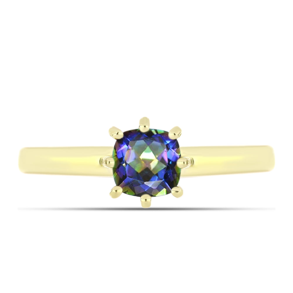 Inel din Argint 925 Placat cu Aur ( 2.42 grame ) cu Topaz Mistic 0.82 Carate 1 