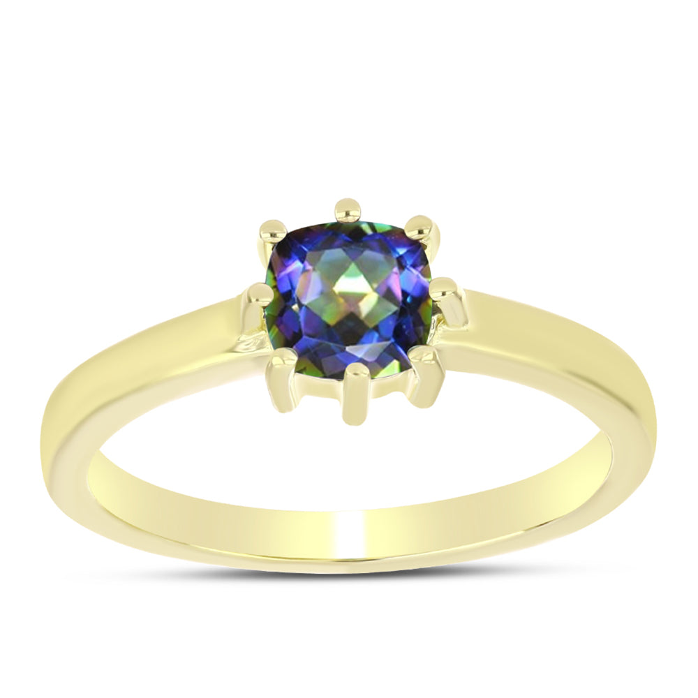 Inel din Argint 925 Placat cu Aur ( 2.42 grame ) cu Topaz Mistic 0.82 Carate