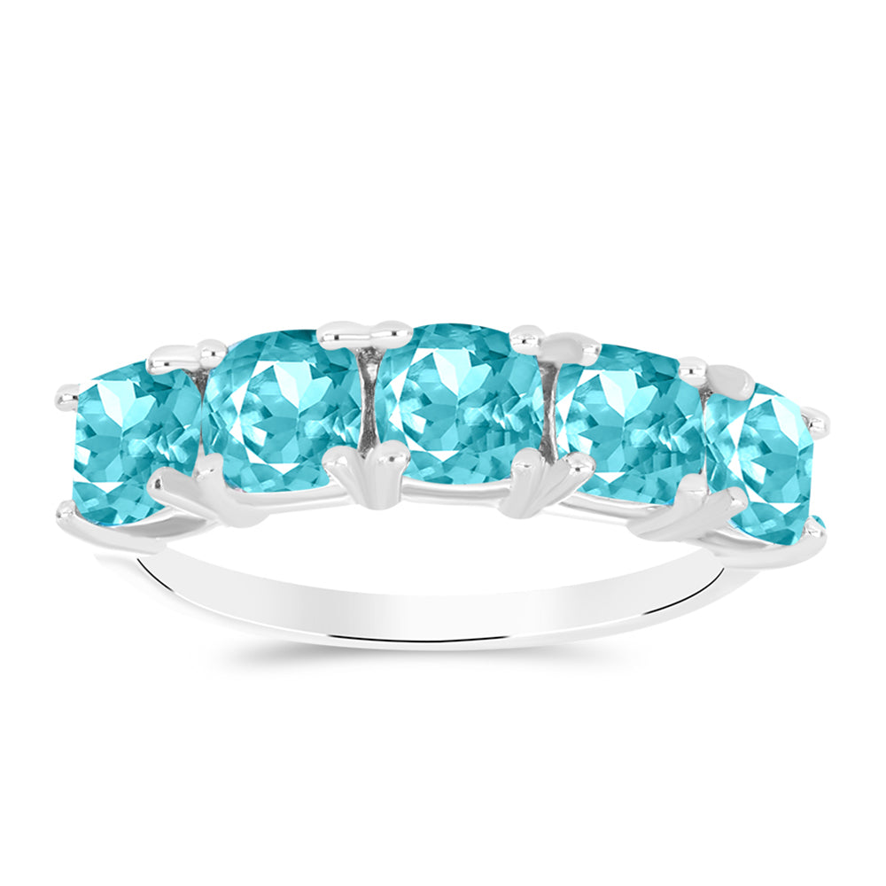 Inel din Argint 925 ( 1.99 grame ) cu Cuarț Paraiba 2.38 Carate 3 