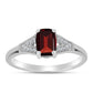 Inel din Argint 925 ( 1.89 grame ) cu Granat Barton și Topaz Alb 1.25 Carate