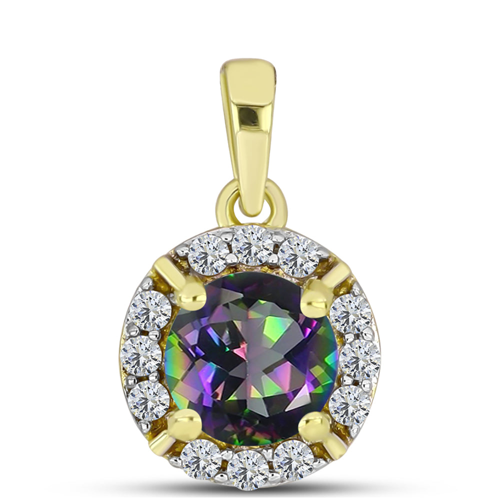 Pandantiv din Argint 925 Placat cu Aur ( 0.78 grame ) cu Topaz Mistic și Topaz Alb 0.96 Carate 1 