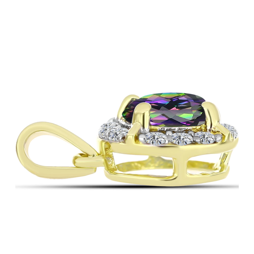 Pandantiv din Argint 925 Placat cu Aur ( 0.78 grame ) cu Topaz Mistic și Topaz Alb 0.96 Carate
