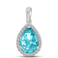 Pandantiv din Argint 925 ( 0.94 grame ) cu Cuarț Paraiba și Topaz Alb 1.92 Carate